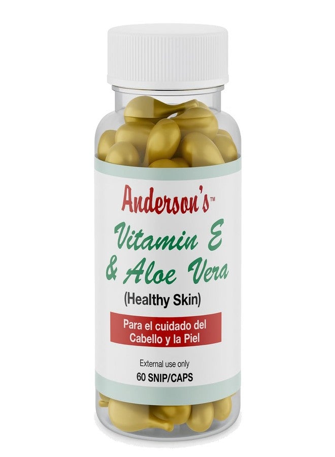 Anderson's Vitamin E & Aloe Vera Moisturizer Capsules – Anti-Aging Hydrating Cream for Face, Hands, & Body – Fast-Absorbing Lotion for Dry Skin, Fine Lines, & Dark Spots – 60 Travel-Friendly Capsules - Image 1